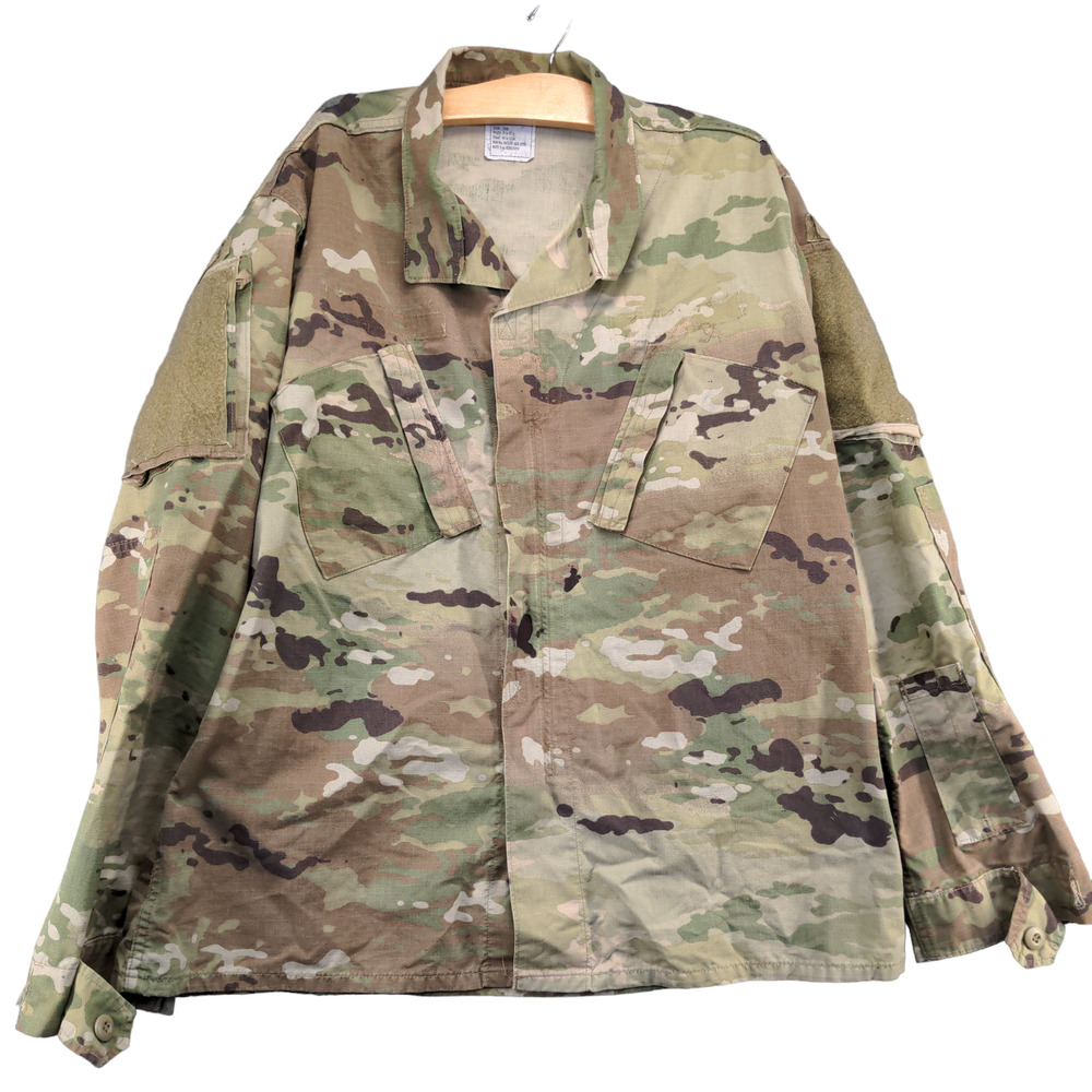 U.S. Military Mens Camo Shirt Green Size L Long Pockets Army